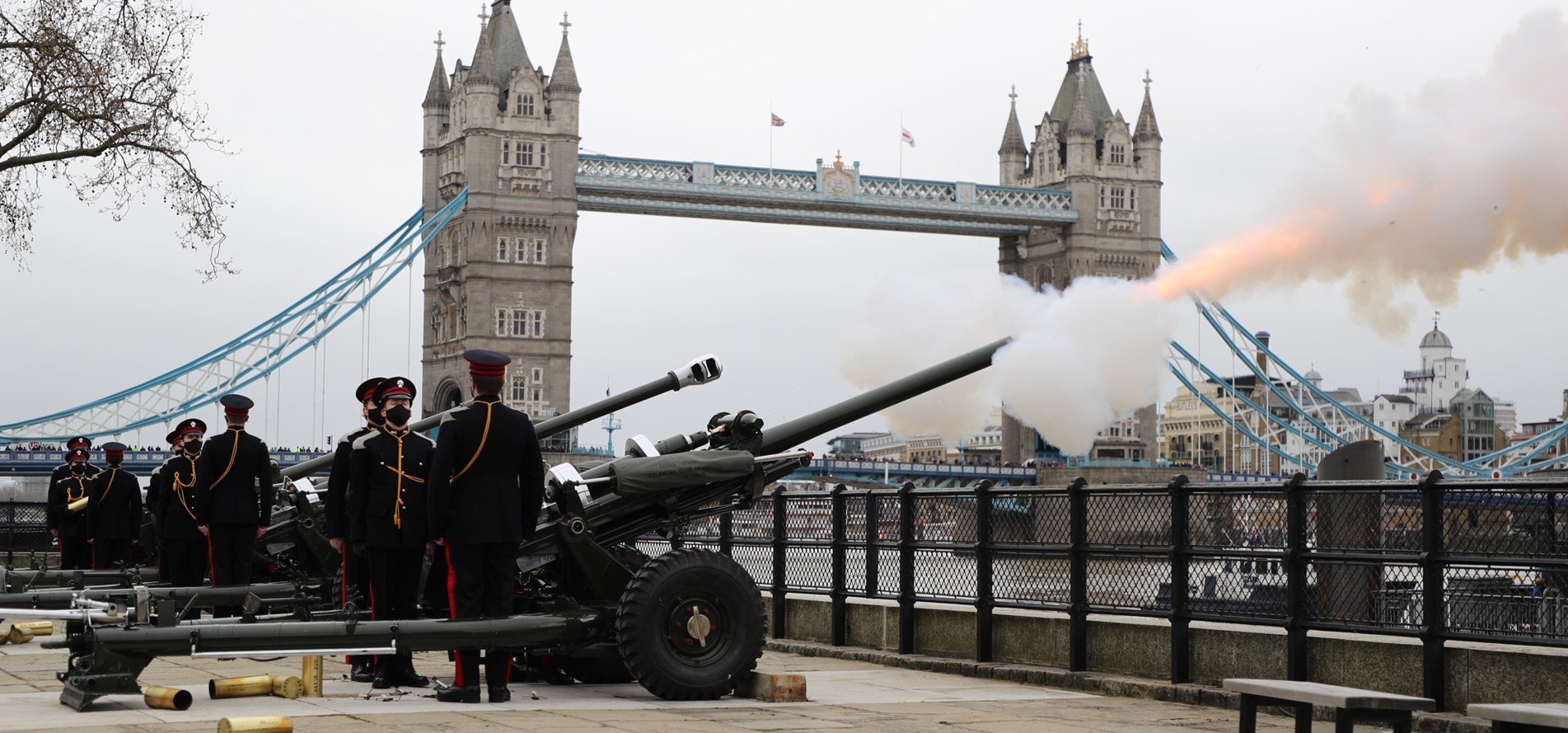 41-gun salutes given across the UK on Saturday, in honour of Prince Philip, Duke of Edinburgh. Army.MOD