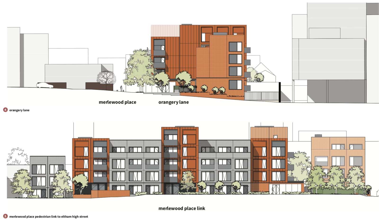 The housing development in Orangery Lane, Eltham in south east London